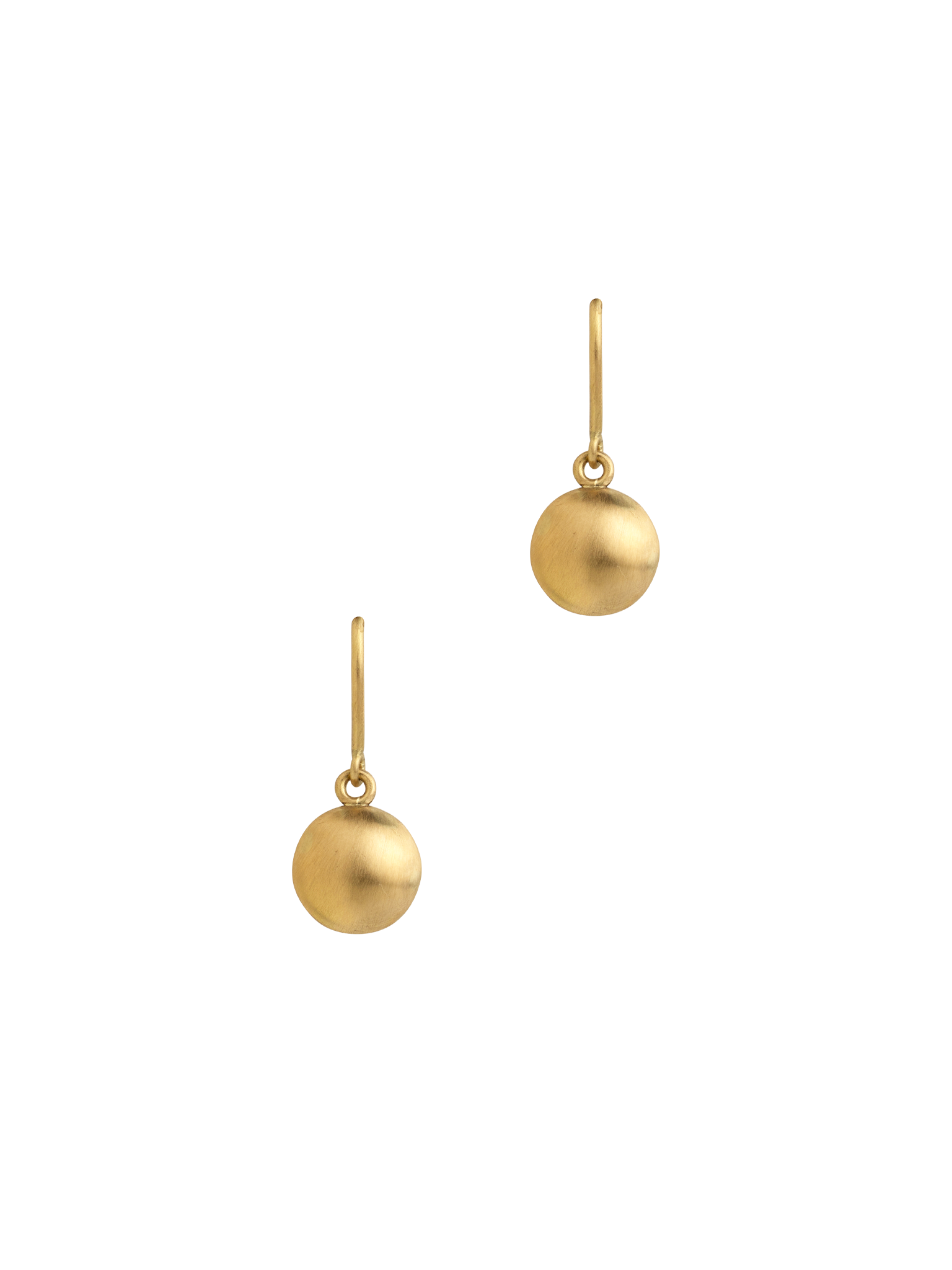 Gold round button earrings